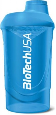 Keverőpalack, 600ml, BIOTECH USA "Wave Shaker", kék