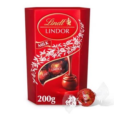 Desszert, 200 g, díszdobozban, LINDT "Lindor", tejcsokoládé