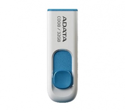 Pendrive, 32GB, USB 2.0, ADATA "C008", fehér